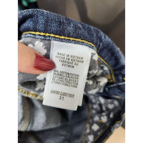 Lucky Brand Womens Ashford Classic Rider Jeans Size 12 Blue Mid-Rise Embroidered - Picture 6 of 7